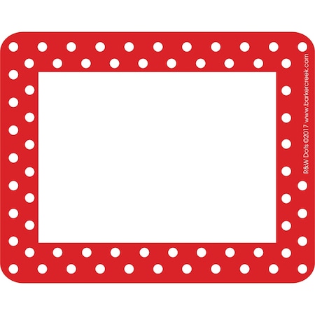 Barker Creek Red & White Dots Name Tags/Self-Adhesive Labels, 45/Pack 1502